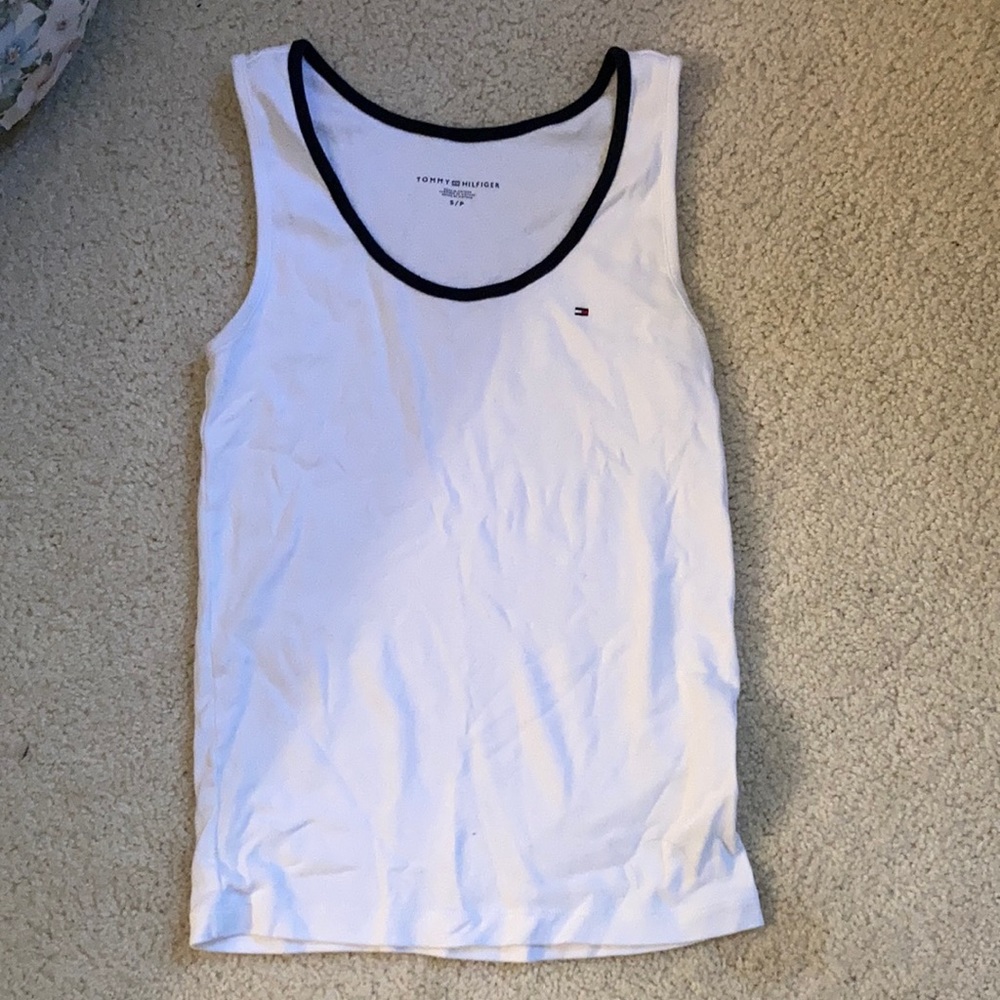 White Tommy Hilfiger tank top size small
